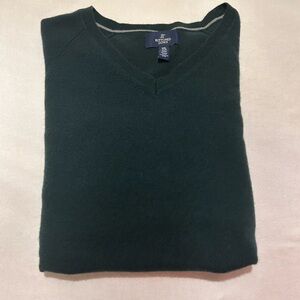 Luxurious 100% Cashmere Dark Green V-Neck Sweater XXL